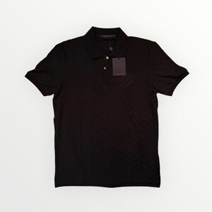 Louis Vuitton Black Damier Textured Polo Shirt – Large